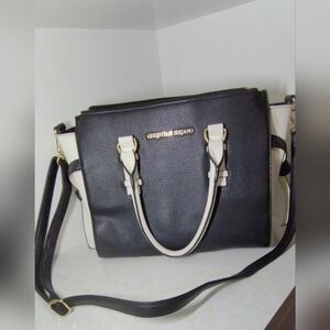 Christian Siriano Shoulder Tote Handbag, Black and White